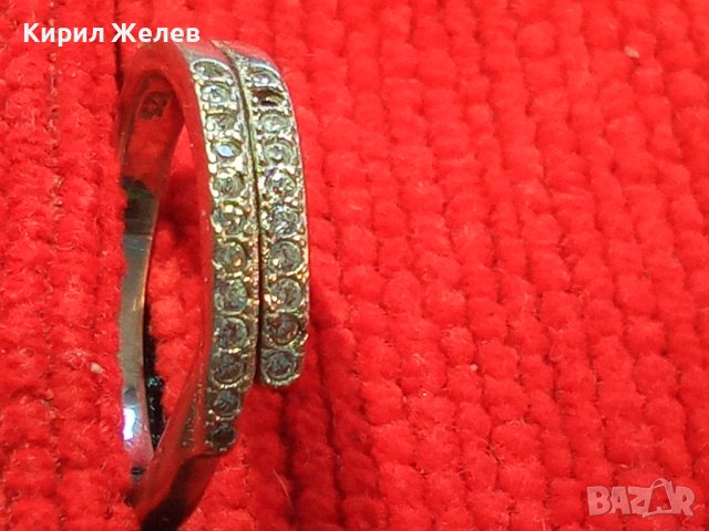 СКЪПОЦЕНЕН СРЕБЪРЕН МОДЕН АРТ ПРЪСТЕН СРЕБРО 925 с ФАСЕТИРАНИ ЮВЕЛИРНО ЦИРКОНИ 32426, снимка 2 - Пръстени - 38352310