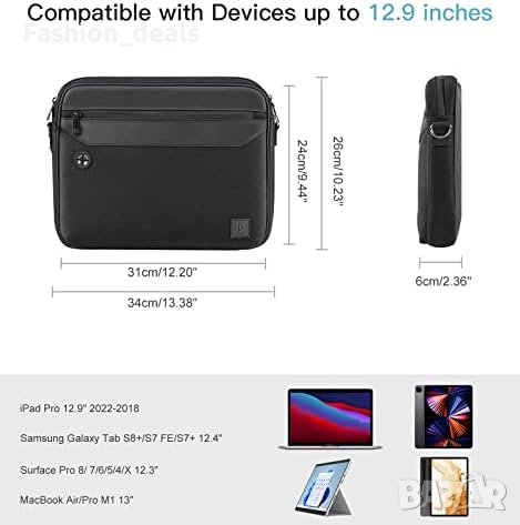 Нова черна чанта за лаптоп работа пътуване Преносим калъф iPad  Samsung, снимка 2 - Калъфи, кейсове - 41875365