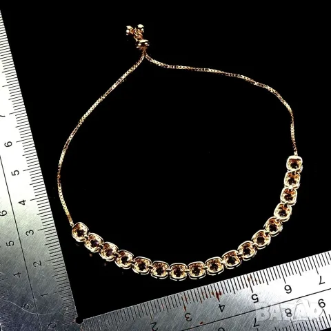925 Сребърна гривна с танзанити 3мм, снимка 2 - Гривни - 56137926