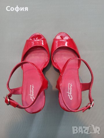 Червени сандали на платформа , снимка 12 - Сандали - 42273848