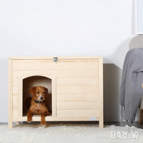 Дървена къща за домашен любимец / къща за куче DHW11342ZC00S-1, снимка 5 - За кучета - 36304187