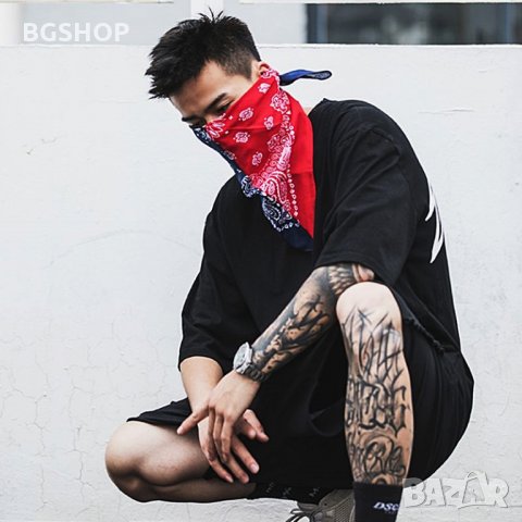 Бандана 2 в 1 - Червено / Тъмно синьо