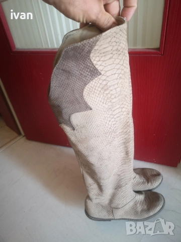 дамски елегантни ботуши змийска естествена кожа 38, снимка 8 - Дамски ботуши - 51895576