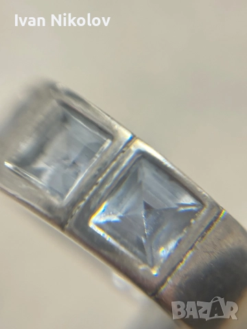 Дамски сребърен пръстен с над 3.5к аквамарин, снимка 5 - Пръстени - 52931669