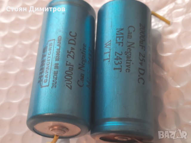 Ретро кондензатори Hunts England 2000uF 25V, снимка 4 - Друга електроника - 41102487