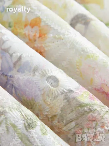 Елегантен комплект с флорални бродерии от тъкан плат 🍋🥥, снимка 9 - Комплекти - 49207328