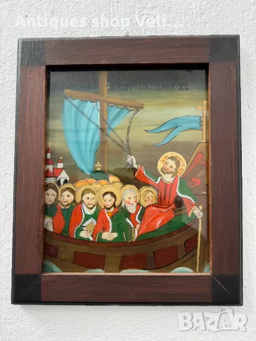 Ръчно рисувана икона на стъкло №6578 , снимка 1