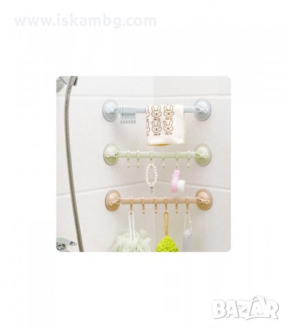 СТЕННА ЗАКАЧАЛКА С 6 БР. ПОДВИЖНИ КУКИ ЗА БАНЯ ИЛИ КУХНЯ - код 2087, снимка 5 - Други стоки за дома - 33950423