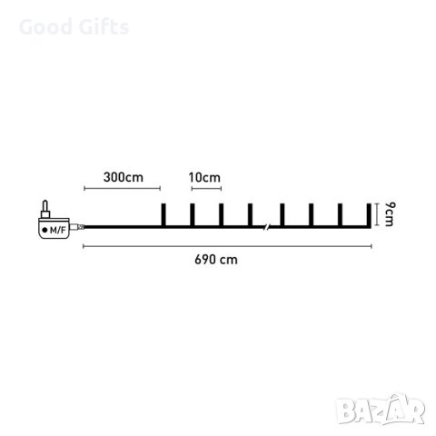 Коледни лампички висулки, Студено бяло, 40 LED с програми, снимка 3 - Лед осветление - 42730637