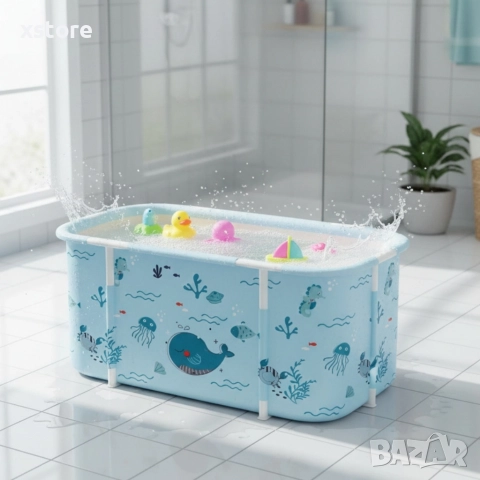 Сгъваема преносима вана XXL с възглавница и топлоизолация – Комфорт и удобство в малката баня