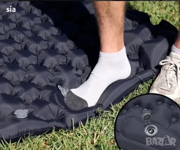 Надуваем матрак с вградена помпа, Надуваема постелка, 196/68/9 см, снимка 2 - Надуваеми легла - 49209162