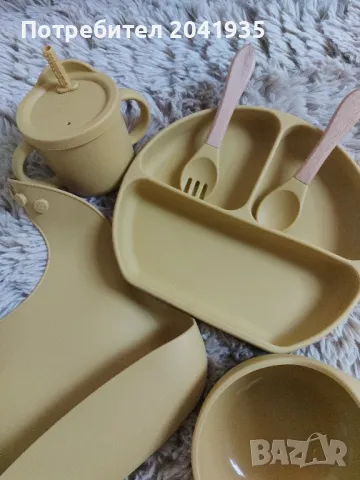 Бебешки комплект за хранене , снимка 4 - Прибори, съдове, шишета и биберони - 48990660