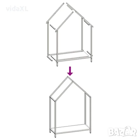vidaXL Стойка за дърва за огрев черна Студено валцувана стомана, снимка 9 - Дърва за огрев - 56148313