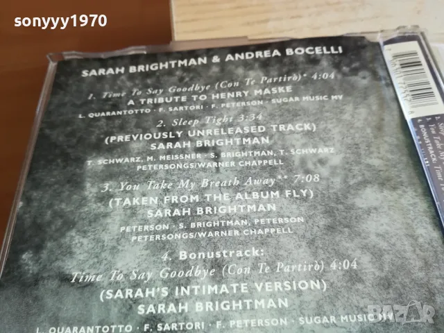 SARA BRIGHTMAN & ANDREA BOCELLI-CD MADE IN GERMANY 0303251905, снимка 15 - CD дискове - 49348868