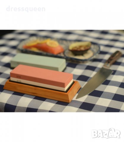 2813 Японски брус за заточване на ножове с дървена стойка, снимка 6 - Други инструменти - 34268616