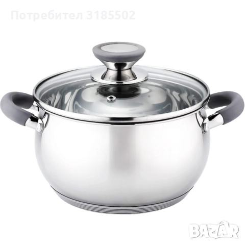 Тенджера Voltz, различна съвместимост, сиви/червени дръжки, Неръждаема стомана, снимка 2 - Прибори за хранене, готвене и сервиране - 51433101