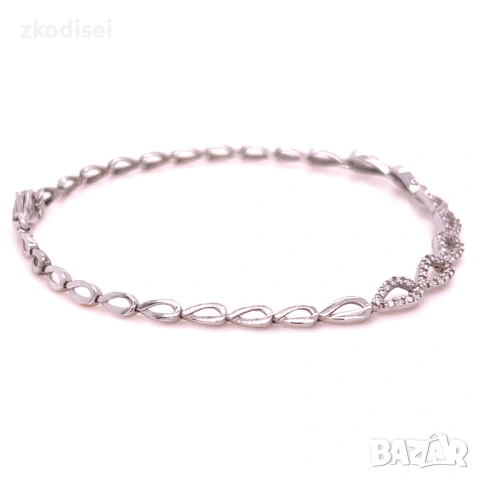 Златна дамска гривна 3,46гр. 17,5см. 14кр. проба:585 модел:36645-6, снимка 4 - Гривни - 53197628