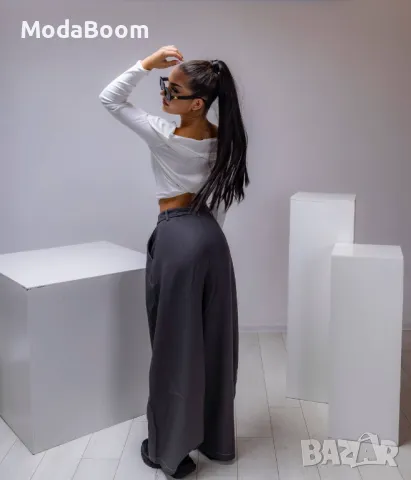 Стилен сив дамски панталон , снимка 3 - Панталони - 48066861