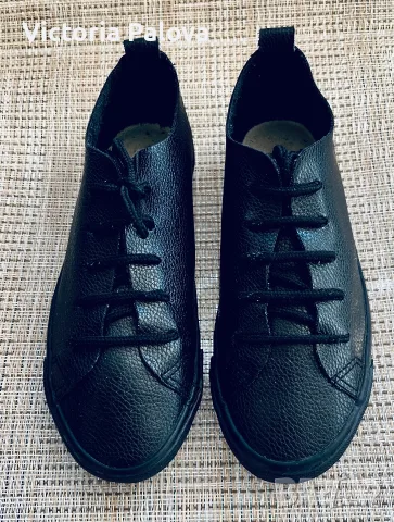 Дамски / Детски черни кожени кецове Cucu Fashion (Barefoot) - Размер 35, снимка 2 - Кецове - 56058144