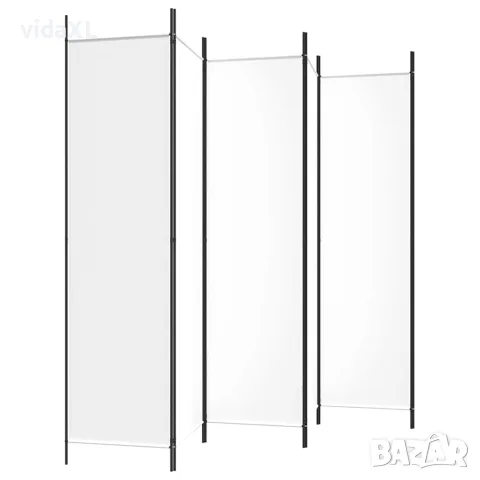 vidaXL Параван за стая, 6 панела, бял, 300x200 см, текстил, снимка 7 - Паравани - 56147260