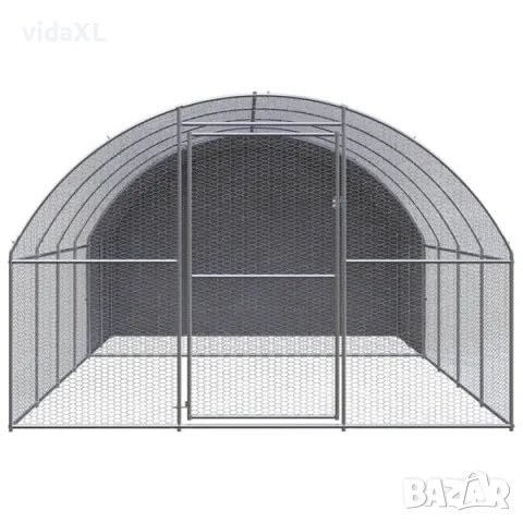 vidaXL Птичарник на открито, 3x4x2 м, поцинкована стомана（SKU: 3095473）, снимка 2 - Оранжерии - 56063316