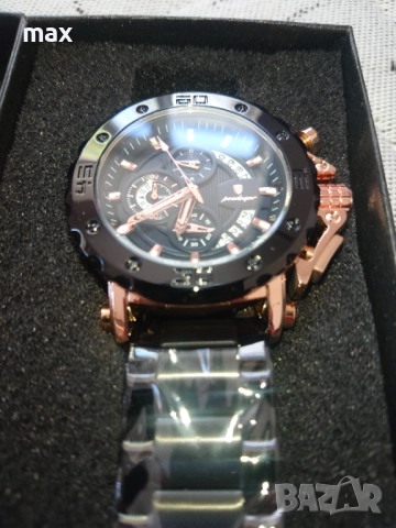 Кварцов часовник с 6 стрелки и дата ,фосфорисциращ,водоустойчив., снимка 7 - Мъжки - 52244391