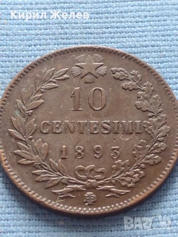 Рядка монета 10 чентезима 1893г. Италия Умберто първи за КОЛЕКЦИОНЕРИ 30443, снимка 4 - Нумизматика и бонистика - 42682859
