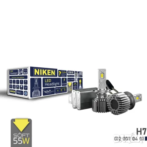 LED крушки Niken NOVA SOFT H7 55W 6500K комплект 2 броя