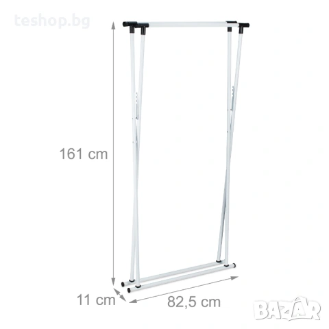 Стойка/закачалка за дрехи сгъваема Relaxdays бяла, снимка 4 - Закачалки - 53716071