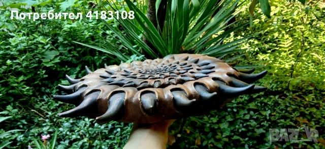 Голямо пано ръчна дърворезба Ноутилус - орех, снимка 4 - Пана - 52910588