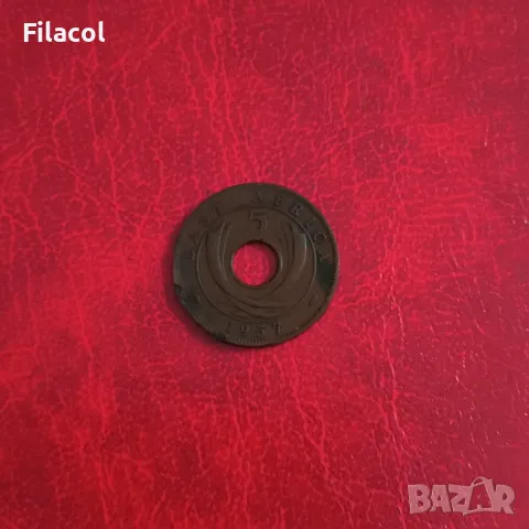 Британска Източна Африка 5 цента 1957 година, снимка 2 - Нумизматика и бонистика - 50417468