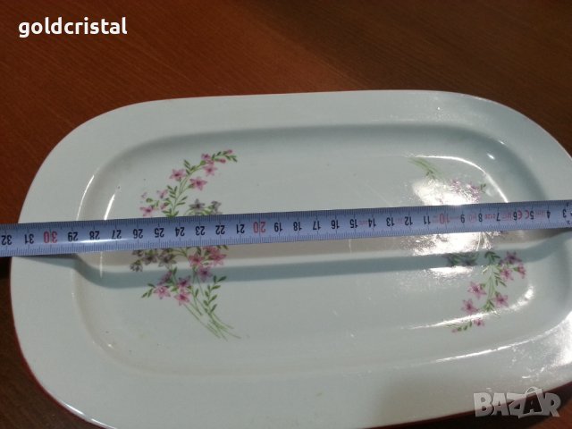 Български порцелан плато елипса , снимка 8 - Антикварни и старинни предмети - 44343772