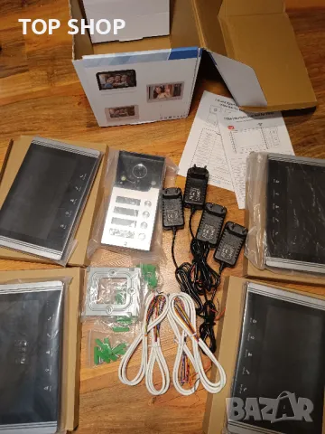 НОВ видеодомофон за 3 или 4 апартамента, 9 инча нощно виждане, дистанционно отключване двупосочен, снимка 13 - Други - 49266515