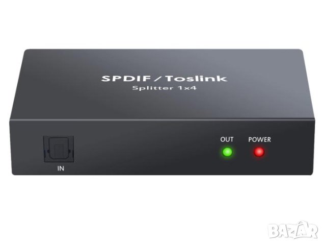 1X4 SPDIF TOSLINK Оптичен Сплитер за Цифрово Оптично Аудио 1 х Вход 4х Изхода LPCM 2.0 DTS Dolby-AC3, снимка 4 - Аудиосистеми - 41469966