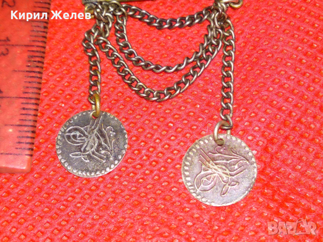 СТАРА ПОСРЕБРЕНА ТЮРКОАЗЕНА БРОНЗОВА ВЪЗРОЖДЕНСКА БРОШКА РЪЧНА МАЙСТОРСКА ИЗРАБОТКА 41978, снимка 5 - Антикварни и старинни предмети - 44612929