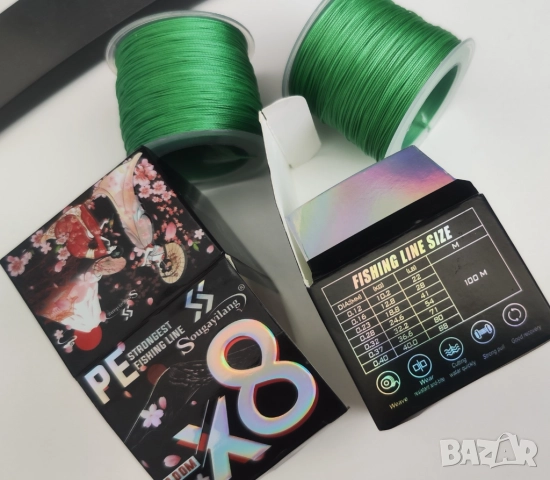 Плетени влакна 0,40 и 0,23мм - 100 метра , снимка 3 - Такъми - 42068879