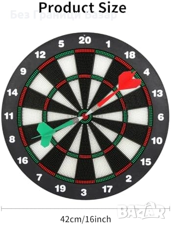 Нов Дартс комплект 42 см с 6 безопасни стрелички за деца и възрастни Мишена, снимка 2 - Дартс - 53834906