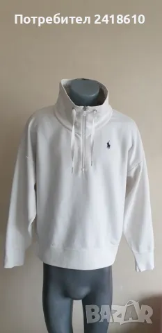POLO Ralph Lauren Sweatshirt 3/4 Zip Oversize Womens Size L  ОРИГИНАЛ! Дамско Горнище!, снимка 9 - Спортни екипи - 48306262
