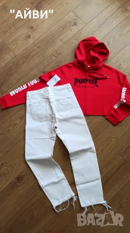 ZARA Нови дамски дънки и суитчър, снимка 2 - Дънки - 49534627