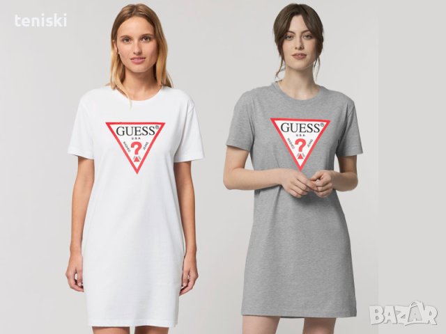 Рокля тениска GUESS принт, снимка 2 - Рокли - 41964728