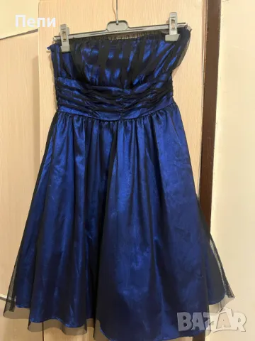 Дамска синя рокля, снимка 4 - Рокли - 50357561