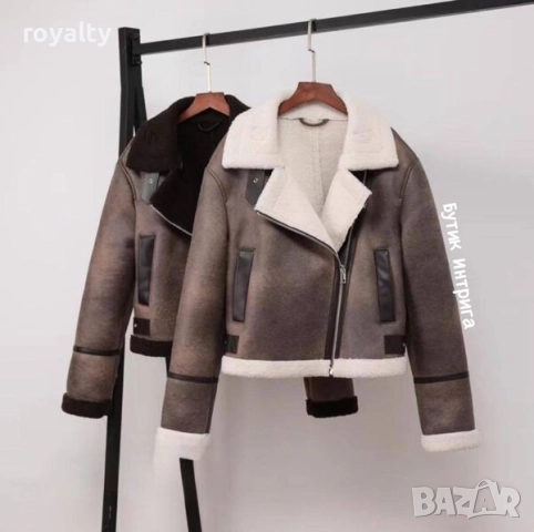 КОЖЕНО ЯКЕ С КАРАКУЛ ДВА ЦВЯТА , снимка 2 - Якета - 52647837