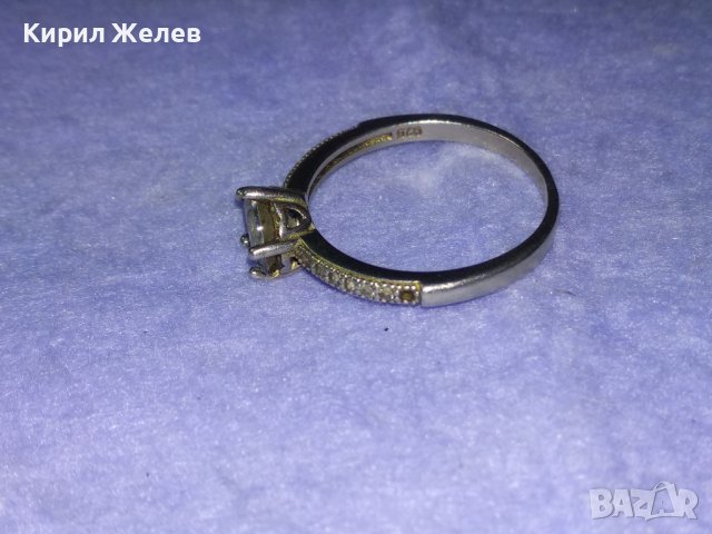 СКЪПОЦЕНЕН НЕЖЕН СРЕБЪРЕН ПРЪСТЕН СРЕБРО 925 с БЛЕСТЯЩ ФАСЕТИРАН ЛАБОРАТОРЕН МОЙСАНИТ иЦИРКОНИ 40103, снимка 4 - Пръстени - 42644124