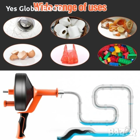 Спирала за отпушване 10м с бормашина и ръкавици, снимка 3 - Други инструменти - 53633983