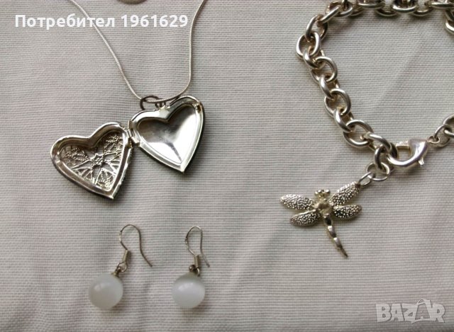 Обеци , гривна и колие с печати 925