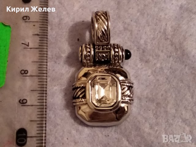 ВЕЛИКОЛЕН АРТ МЕДАЛЬОН БЛАГОРОДНА СТОМАНА с ГОЛЯМ ФАСЕТИРАН КРИСТАЛ и БЯЛА ПОЗЛАТА 38653, снимка 9 - Колиета, медальони, синджири - 41682205