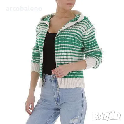 Дамска плетен суичър с качулка и цип, 3цвята , снимка 4 - Суичъри - 38584216