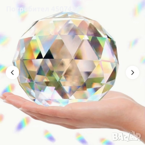 OwnMy 80 мм прозрачна кристална топка с фасетирана Дъга Призма,ловец на слънце, снимка 2 - Декорация за дома - 52858568