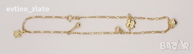 Златни гривни за крак-14 К, снимка 14 - Гривни - 37702604