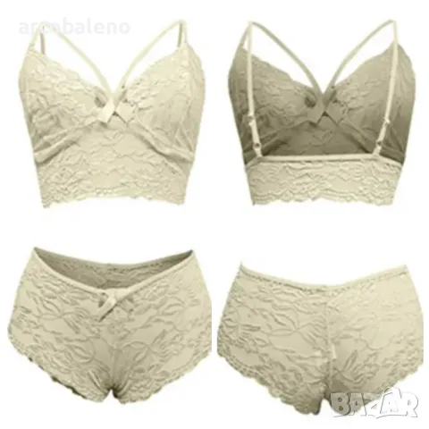 Европейски и американски дамски секси комплект бельо с дантела, 8цвята, снимка 3 - Бельо - 40940191